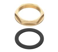 sourcing map Tuercas de bloqueo de latón, tuerca hexagonal hembra BSP de 1-1/2 pulgadas, tuerca de bloqueo de grifo de un solo agujero con arandela de silicona para fontanería de fregadero de cocina