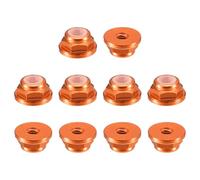 sourcing map Tuercas de bloqueo hexagonales de nailon, 10 unidades, tuerca de autobloqueo de aleación de aluminio M2 x 0,4 mm, tuerca de bloqueo de brida anodizada para sujetadores (naranja)