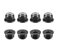 sourcing map Tuercas de bloqueo hexagonales de nailon, 8 unidades, tuerca de autobloqueo de aleación de aluminio M8 x 1,25 mm, tuerca de bloqueo de brida anodizada para sujetadores (negro)