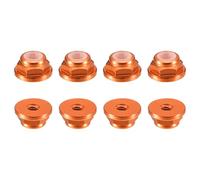 sourcing map Tuercas de bloqueo hexagonales de nailon, 8 unidades, tuerca de autobloqueo de aleación de aluminio M2 x 0,4 mm, tuerca de bloqueo de brida anodizada para sujetadores (naranja)