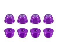 sourcing map Tuercas de bloqueo hexagonales de nailon, 8 unidades, tuerca de autobloqueo de aleación de aluminio M3 x 0.5 mm, tuerca de bloqueo de brida anodizada para sujetadores (morado)