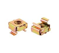 sourcing map Tuercas de jaula m6 para gabinete de bastidor de servidores, acero al carbono, zincado amarillo, 20 pzas