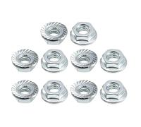 sourcing map Tuercas Hexagonales Brida Dentada De 1/4-20, Acero Al Carbono 10 Pcs