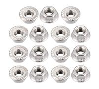 sourcing map Tuercas Hexagonales Brida Dentada De 5/16-18, Acero Inoxidable 304, 15 Pcs