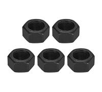 sourcing map Tuercas hexagonales de 1/2-20, tuerca hexagonal de óxido negro de grado 8.8 de acero al carbono para tornillo de tornillo, paquete de 5 unidades