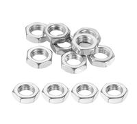 sourcing map Tuercas hexagonales M12 x 1,5 mm, 12 tuercas hexagonales métricas de acero inoxidable 304 de rosca fina de 18 mm de ancho, 6 mm de altura para maquinaria automotriz uso industrial