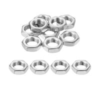 sourcing map Tuercas hexagonales M16 x 1 mm, 12 tuercas hexagonales métricas de acero inoxidable 304 de rosca fina de 24 mm de ancho, 8 mm de altura para maquinaria automotriz uso industrial