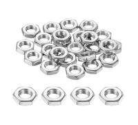 sourcing map Tuercas hexagonales M6 x 0,75 mm, 24 tuercas hexagonales métricas de acero inoxidable 304 de rosca fina para maquinaria automotriz uso industrial, 10 mm de ancho y 3,2 mm de alto