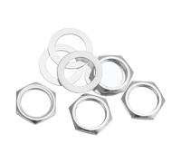 sourcing map Tuercas y arandelas para guitarra M9, juego de 4 tuercas y arandelas para guitarra y bajo, color plateado