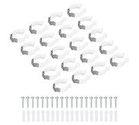 sourcing map U Clips Soporte para T10 LED Luz Bombilla Montaje Inoxidable Acero Fluorescente Tubo Soporte Tornillo Tubo Abrazaderas, Blanco Paquete de 20
