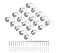 sourcing map U Clips Soporte para T5 LED Luz Bombilla Montaje Soporte Inoxidable Acero Fluorescente Tubo Soporte Tornillo Tubo Abrazaderas, Blanco Paquete de 20