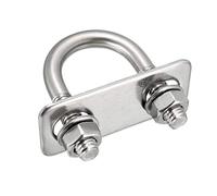 sourcing map U-Pernos M8 D x 1" W x 2-1/16" L 304 Inoxidable Acero Con Tuercas Arandelas Marco 2uds