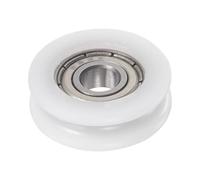 sourcing map U Tipo Ranura Polea Nailon Revestido Rulo Rodamiento 5x19x6mm U Ranura Guía Rueda para Puertas Ventana o Conducción Mecánico Equipo, Blanco