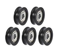 sourcing map U625ZZ U Ranura Guía Polea Carril Bola Rodamientos 5x20x7mm Doble Metal Blindaje (GCr15) Cromado Acero Rodamientos Rodillos Guía Rueda 5uds