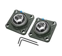 sourcing map UCF207 - Rodamientos de bloque de almohada de 35 mm con autoalineación, base de hierro fundido sólido, rodamientos de acero cromado montados en brida cuadrada