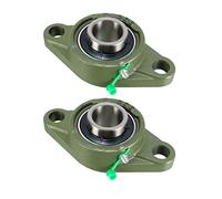 sourcing map UCFL206 Rodamiento de Bloque de Almohadilla con brida de 30 mm de diámetro interior hierro fundido y acero al cromo con tornillo de bloqueo (Pack de 2).