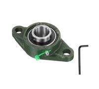 sourcing map UCFL206 - Rodamientos de bloque de almohada, autoalineación de 30 mm, base de hierro fundido sólido, rodamiento de bolas de bloque de almohada montado en brida de acero cromado, (ABEC3)