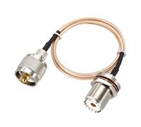sourcing map UHF PL-259 Macho a UHF SO-239 Hembra Mamparo RG316 Coaxial Cable 1,5-Pies