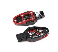 sourcing map Un Par 8mm Agujero Antideslizante Pedal Trasero Reposapiés para Moto Metal Negro Rojo
