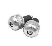 sourcing map Un Par Moto 17mm 6mm de Rosca Tapón del Manillar Tapa Final de Puño Aluminio Plateado