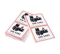 sourcing map UN3481 Batería Pegatinas para Batería Advertencia Envío y Manejo Advertencia Blanco con Negras Palabras 4.68 x 4.29 Pulgadas Paquete de 100