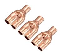 sourcing map Unión de soldadura de cobre tipo T tipo Y, intersección de unión dividida de 6,35 mm o 1/4 pulgadas de diámetro interior para HVAC, sistema de refrigeración de aire acondicionado, paquete