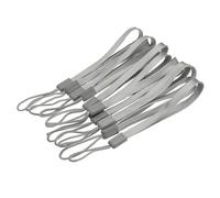 sourcing map Universal Nylon Cuerda Cordones, 15cm Suave Tejido Mano Muñeca Correa Cuerda para Botella, Linterna, Celular, Gris Paquete de 30