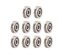 sourcing map V623 V-Groove Guía Rodamientos de bolas de 3 mm x 10 mm x 3 mm Rodamientos miniatura de acero al carbono 10 piezas