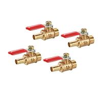 sourcing map Válvula de bola de Aire de latón del interruptor de desconexión de 1/4" NPT macho a 5/16" Púa de manguera 4uds
