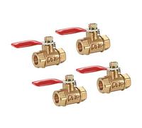 sourcing map Válvula de bola de Aire de latón del interruptor de desconexión de 1/8" NPT Acoplador del tubo hembra a hembra 4uds