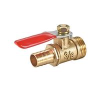 sourcing map Válvula de Bola de Aire de Latón, Interruptor de Cierre G3/8 Macho a 3/8", Acoplador de Montaje de Tubería de Lengüeta para Manguera, Manija de Operación de 180 Grados
