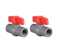 sourcing map Válvula De Bola Pvc Tubo De Agua Extremos Roscados De 1/2" De Diámetro De Orificio Interior Gris Rojo 2 pcs