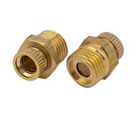 sourcing map Válvula De Vaciado De Agua De Metal Tono Oro De Compresor De Aire De 1/4 Pt Rosca Macho 2 Pcs