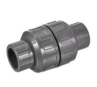 sourcing map Válvulas de retención 25 mm de diámetro interior. Conector de manguera en línea de resorte de extremo deslizante para bomba de tanque de agua, PVC gris