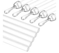 sourcing map Varilla de cortina acrílica de 61 cm, barra invisible con gancho, pieza de repuesto universal para colgar cortinas de apertura y cierre, 5 unidades, transparente