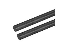 sourcing map Varilla de Fibra de Carbono, Vástagos 10mm x 100mm para RC Avión Teledirigido, DIY Herramienta Tubo de Ala Brazo de Cuadricóptero, Paquete de 2