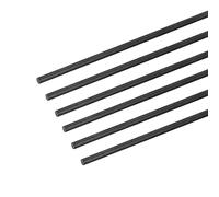 sourcing map Varilla de Fibra de Carbono, Vástagos 4mm x 100mm para RC Avión Teledirigido, DIY Herramienta Tubo de Ala Brazo de Cuadricóptero, Paquete de 6