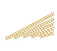 sourcing map Varilla de latón, varilla redonda sólida de latón de 2 mm de diámetro, 200 mm de longitud, barra de torno para modelo RC DIY Craft Pack de 30