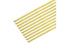 sourcing map Varilla Latón, Varilla Redonda Sólida 1,8mm Diámetro 200mm Longitud Barra de Latón Torno Acción para RC Modelo Bricolaje Artesanía Paquete de 10