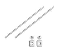 sourcing map Varilla totalmente roscada UNC de 1/10.2 cm-20, 2 tornillos roscados largos de acero inoxidable 304 de 7.9 pulgadas de longitud con arandelas cuadradas para fijación de montaje de muebles