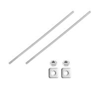 sourcing map Varilla totalmente roscada UNC de 1/10.2 cm-20, 2 tornillos roscados largos de acero inoxidable 304 de 9.8 pulgadas de longitud con arandelas cuadradas para montaje de muebles