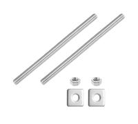 sourcing map Varilla totalmente roscada UNC de 5/40.6 cm-18, 2 tornillos roscados largos de acero inoxidable 304 de 5.5 pulgadas de longitud con arandelas cuadradas para montaje de muebles