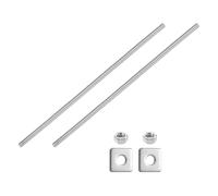 sourcing map Varilla totalmente roscada UNC de 5/40.6 cm-18, 2 tornillos roscados largos de acero inoxidable 304 de 11.8 pulgadas de longitud con arandelas cuadradas para montaje de muebles