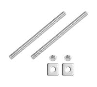 sourcing map Varilla totalmente roscada UNC de 5/40.6 cm-18, 2 tornillos roscados largos de acero inoxidable 304 de 4.7 pulgadas de longitud con arandelas cuadradas para montaje de muebles