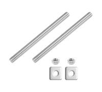 sourcing map Varilla totalmente roscada UNC de 5/40.6 cm-18, 2 tornillos roscados largos de acero inoxidable 304 de 4.3 pulgadas de longitud con arandelas cuadradas para montaje de muebles