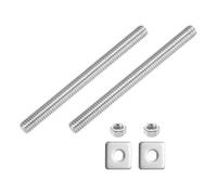 sourcing map Varilla totalmente roscada UNC de 5/40.6 cm-18, 2 tornillos roscados largos de acero inoxidable 304 de 3.9 pulgadas de longitud con arandelas cuadradas para montaje de muebles