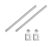 sourcing map Varilla totalmente roscada UNC de 5/40.6 cm-18, 2 tornillos roscados largos de acero inoxidable 304 de 5.9 pulgadas de longitud con arandelas cuadradas para montaje de muebles