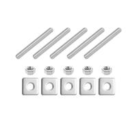 sourcing map Varilla totalmente roscada UNC de 5/40.6 cm-18, 5 tornillos roscados largos de acero inoxidable 304 de 2.8 pulgadas de longitud con arandelas cuadradas para montaje de muebles