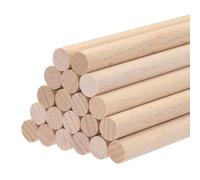 sourcing map Varillas de madera de 20 cm x 1 cm, redondas, para bricolaje, decoración de artes, vara de manualidades, hechas a mano, para casa pequeña, paquete de 20