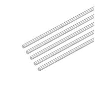 sourcing map Varillas redondas de acero inoxidable 304, 4 mm x 400 mm, varillas de eje sólido para manualidades, modelo de coche, helicóptero, avión, paquete de 5